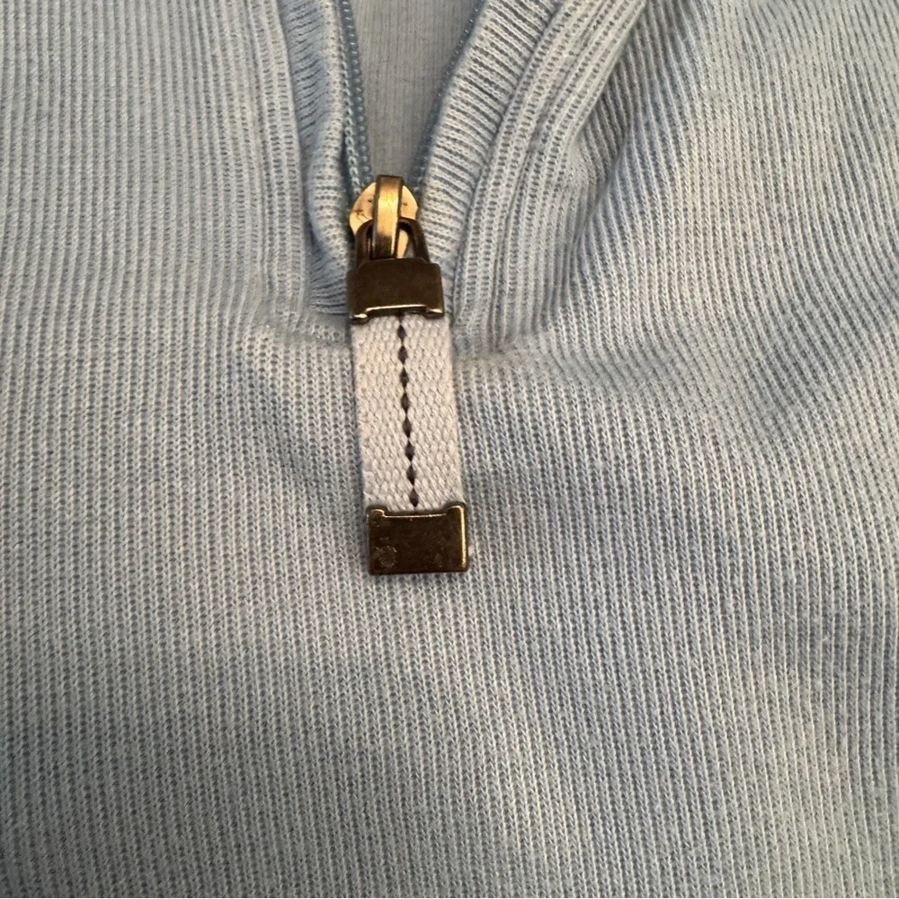 Mens IZOD Light Blue Half-Zip Sweater 100% Cotton Size Medium